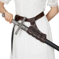 Miniatyrbilde 4 av 5: Middelaldersk lær sverdbelte midjeslire slire rapier spenne stropp hylster menn rustning cosplay,bla