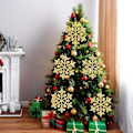 Miniatyrbilde 3 av 3: 2023 - Snøflak Julepynt, 24 Stykker Snøflakpynt, Juletrepynt