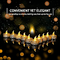 Miniatyrbilde 4 av 5: Flammeløse te-lys, varer i 72 timer, batteridrevne LED-votivlys, 12 stk. flimrende te-lys med varmt hvitt lys, festlys