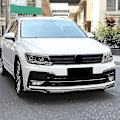 Miniatyrbilde 5 av 5: For Tiguan Mk2 2016-2021 Blanke Svart Frontfanger Mesh Center Grille Grill Listverk Striper Deksel T