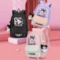 Miniatyrbilde 4 av 5: Kuromi co-branded skolesekk jenter ryggsekk for tredje til sjette klasse søte barneskoleelever stor kapasitet ungdomsskoleelever 6120 l 6120 Small Black [Grade 1-2] naked bag