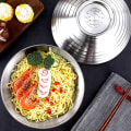 Miniatyrbild 3 av 5: 2-delad dubbelskiktad ramen-nudelsoppa skål 304 mindre stålskål för Pho pastasallader (9,5 tum)