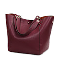 Miniatyrbillede 2 af 5: Luksus læder skuldertasker til kvinder 2021 Top-Handle Crossbody tasker til kvinder Store tasker og håndtasker purple red
