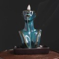 Miniatyrbillede 1 af 5: Statue Reflux Røgelseholder Aromaterapi Brænder Vandfald Aromaterapi Dekoration Hjemmedekoration med Duftkegle og Røgelsespind (Blå)