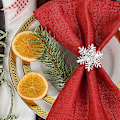 Pikkukuva 4 / 5: 8 kpl hopeahiutale joulupöytäliinarenkaat ruokapöydän asettamiseen - Rustic Dinner Tables Setting Decoration for Wedding Receptions, Christmas,