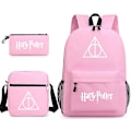Pikkukuva 2 / 2: 3 kappaletta/setti Harry Potter -reppu tytöille ja pojille, olkalaukku, kynälaukut, painetut rennot koululaukut, ulkoilulahja H20
