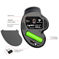 Miniatyrbillede 3 af 5: Trådløs mus, USB, vertikal, ergonomisk, 800/1600/2400/3600 DPI, 6 knapper, LED, forebyggelse af musesyndrom og epicondylitis, til højrehåndede (ma