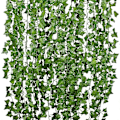 Miniatyrbillede 1 af 5: 12 Strands Kunstig Vedbend Blad Planter Vinstok Hængende Girlande Falsk Løv Blomster Hjem Køkken Have Kontor Bryllup Væg Dekoration, 84