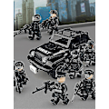 Miniatyrbillede 4 af 4: 1 sæt sorte politibygninger Byggeklodser Militær Swat Teams Figur Sæt Bypoliti Model Byggeklodser Kits Børnelegetøj Nyt