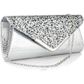 Miniatyrbillede 1 af 5: Kvinders Glitter Sequins Kuvert Aften Taske Håndtaske Fest Brude Clutch Pung