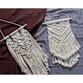 Miniatyrbillede 3 af 4: Pakke med 2 Macrame vægophæng - Lille kunst, vævet gobelin, Boho kunst, boligindretning - Flad