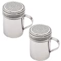2 st Salt- och pepparkvarnar i rostfritt stål med lock och handtag