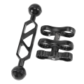 Miniatyrbillede 1 af 5: Aluminium Legering Dykkerlys Lommelygte Dobbelt Kugleled Arm Og 2 Butterfly Clip Montering Til Under Vand