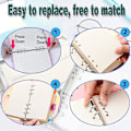 Miniatyrbild 4 av 5: 2 st A5 transparent mjuk PVC-anteckningsboksskydd, påfyllningsbar pappers-PVC-pärm, lösblad