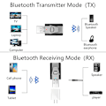 Miniatyrbillede 3 af 5: USB Bluetooth 5.0 med 3,5 mm AUX 4-i-1 Trådløs Lydtransmitter Modtager Adapter til TV/Hjemmeaudiosystem