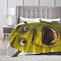 Miniatyrbillede 4 af 5: Overrasket Shrek blød letvægts tæppe Flannel tæppe