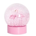 Miniatyrbilde 1 av 4: Flamingo Glitter Klar Glass Snøklode Krystallkule Med Rosa Base Kvinne Gaver