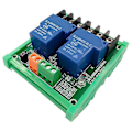 Miniatyrbild 1 av 5: 2-kanals relämodul 30A med optokopplare, isolering, hög/låg för PLC med DIN-skena 5V