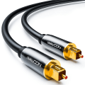 Miniatyrbillede 1 af 5: 0,5 m (1,65 fod) Optisk Digital Lydkabel S/pdif 2x Toslink Stik Fibre Optisk Kabel Metal Stik 5 mm Fleksibel - Sort