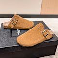 Miniatyrbild 4 av 5: Herr Dam Suede Tofflor Clogs Kork Innersula Par Sandaler Utomhus Strand Hem Skor army green 40