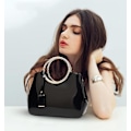 Miniatyrbild 2 av 5: Handväska Crossbody Väska Topphandtag Axelväska Tote Väska Dam Axelväska Vattentät Blank PU Läder Svart
