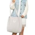 Miniatyrbilde 1 av 4: Kordfløyel Tote Bag for kvinner jenter barn Skulder Bag med innerlomme for arbeid strand lunsj reise en