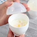 Miniatyrbild 3 av 5: 2-pack Mikrovågsugnsäggkokare Mini-kopp Ångad Rörda Ägg Poacher Omelett Maker för Snabb Frukost Hemkök Spishäll Mikrovågsugn