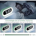 Miniatyrbillede 3 af 5: Led Digital Nattelys Vækkeur, Indbygget 1500ma Lithiumbatterier, Usb-oplader