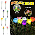 Miniatyrbilde 3 av 4: Solcelledrevne LED-lys Rose Lamp Light Ground Lights Solar Lanterns String Fairy Tale Light String Utendørs hagedekorasjoner for Patio Deck Yard Ga