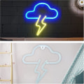Miniatyrbillede 4 af 5: Sky Neon Skilt Julelys Sky Led Neon Lys Usb Eller Batteridrevet Led Neon Skilte Til Vægs Dekoration Soveværelse Stue Hvid 1stk