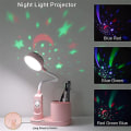Miniatyrbilde 5 av 5: Skrivebordslampe for barn, nattlampe med pennholder, automatisk fargeskiftende bordlampe, dimbar LED-leselampe