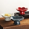 Miniatyrbillede 3 af 5: Frugtfad på Fod Dekorativ Kompot Skål Keramik Dessert Serveringsskål Bakke Display Stativ Lotus Drænplade