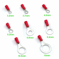 Miniatyrbillede 3 af 5: 25 stk. Røde 3,7 mm Isoleret Krympe Ring Elektrisk Stikkontakt Terminal Stik
