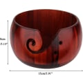 Miniatyrbillede 4 af 5: Stor træstrikkeskål til hækling og strikning, trægarnsskålholder til garnnøgle, diameter 15 cm, uden låg, gave til strikning, brun