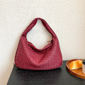 Miniatyrbilde 2 av 3: Kvinners vevde veske Multi-Purpose Underarm Skulder Bag Bærbar Veske Rød Rød