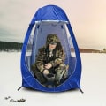 Miniatyrbild 2 av 5: Pop-up isfiske tält för en person, regnskydd, UV-skydd, fisketält med dörrar på båda sidor