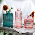 Miniatyrbillede 2 af 5: Glasvase Dekorativ Dekorativ vase Ny Multicololr Glasvaser Blomsterpotte Mini Flasker Dekoration Hjem Nordisk Tørret Transparent Hydroponisk Lille Bo
