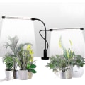 Miniatyrbillede 1 af 5: Vækstlys, sollys hvid 50w 84 Led dobbelthovedet klemme plantelys, 4/8/12h timer & 5 dæmpbare niveauer fra Chuai Du