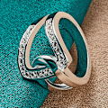 Miniatyrbild 4 av 5: 925 Sterling Silver Hollow Zircon Inlaid Ring Smycken Charm 7, 8, 9, 10 8