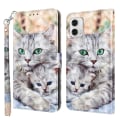 Miniatyrbillede 1 af 5: For Motorola Moto G73 5G PU Læder Flip Stand Telefon Case 3D Mønster Trykning Tegnebogskal