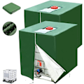Miniatyrbild 1 av 5: IBC-Tanktäckning 1000l, 2-pack 420D Vattentanklock, UV-skydd Dammskydd Trädgårdsmöbelöverdrag, Skyddande IBC-Tanktäckning med Spänne