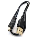 Miniatyrbilde 4 av 5: 0,5 m Mini USB til USB 24AWG 2.0 Hi-speed 2.0 A-han til Mini-B 5pin kabel strøm og data ledning (1,6ft, sorte gullkontakter)