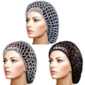 Pikkukuva 1 / 5: Tizzy 3 kpl Mesh-hiusverkko Pehmeä Rayon-neule Snood-hattu Unihiusverkko Pitkä Hiusverkko Snoods Peite Kudellut Hiusverkko Hattu Hiusten Peitteet Naisille