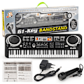 Miniatyrbillede 1 af 5: Klaverkeyboard 61 Taster Bærbar Multifunktionelt Keyboard Klaverkeyboard Musik Legetøj Organ Med Mikrofon