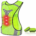Miniatyrbillede 1 af 4: Reflekterende løbevest, sikkerhedsvest, elastisk og justerbar lysende cykelvest, blinkende LED-vest til voksne og børn, jogging, cykling, motorcykel