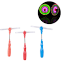 Miniatyrbillede 3 af 5: 3 stk. LED vindmølle spinner lys op vindmølle blinkende vind spinner lys op udendørs legetøj spinding musik pind børn legetøj (tilfældig farve)