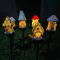Miniatyrbillede 5 af 5: Græsplænelys LED Solcelle Multi Håndværk Miniature Fehus LED Lampe Have Dekoration Solcelle Jul Harpiks Hytte Po M6S2 Lys Udendørs
