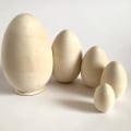 Miniatyrbilde 3 av 4: Hule tre-egg påske-nesting egg leketøy 5 i 1 tre påskekurv fyllstoff gave hule umalte egg DIY