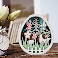 Miniatyrbild 4 av 5: Dekoration, Träornament, Fristående Dekoration, Träägg Dekoration Med Ljuspanel, För Påsk