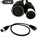 Miniatyrbillede 5 af 5: 5-pin Din han til hun Midiat adapterkabel til Midi keyboard 1,5m